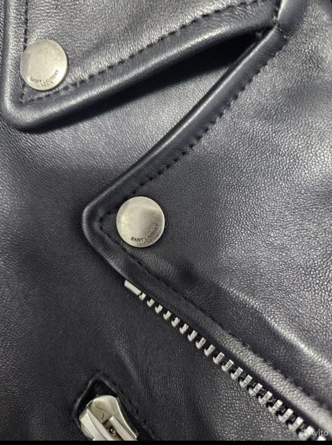 кожаная  куртка  косуха Saint Laurent - миниатюра 2