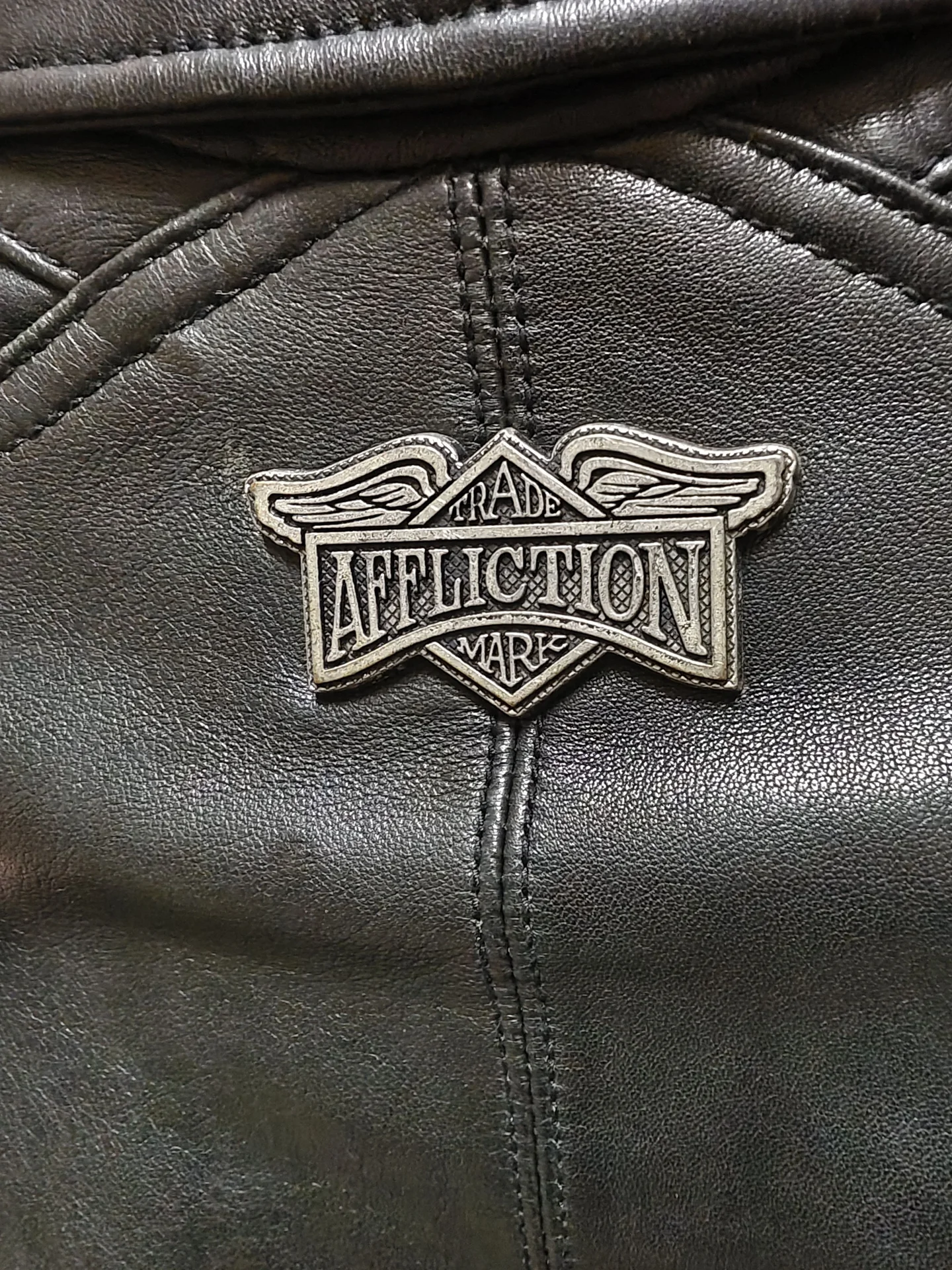 Affliction кожаная куртка. - миниатюра 6