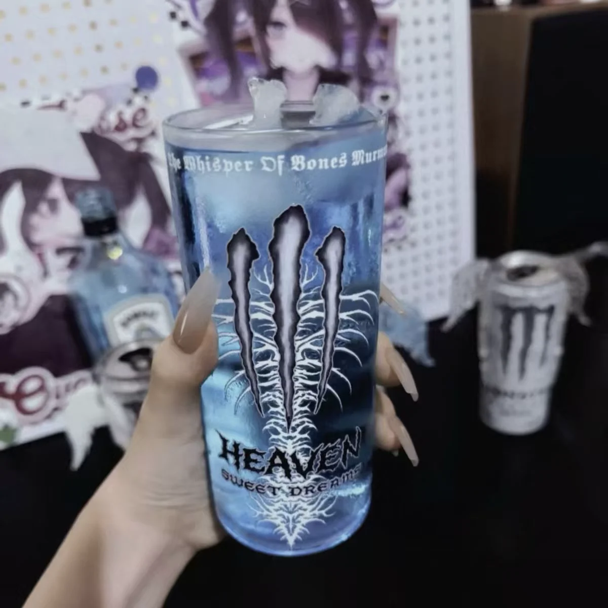 Стеклянный стакан Monster Energy (Готика / Y2K) - миниатюра 3