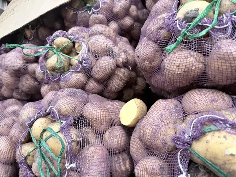 картофель фермерский, лук