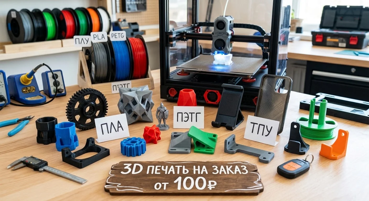 3D ПЕЧАТЬ НА ЗАКАЗ от 100₽ | ПЛА, ПЭТГ, ТПУ