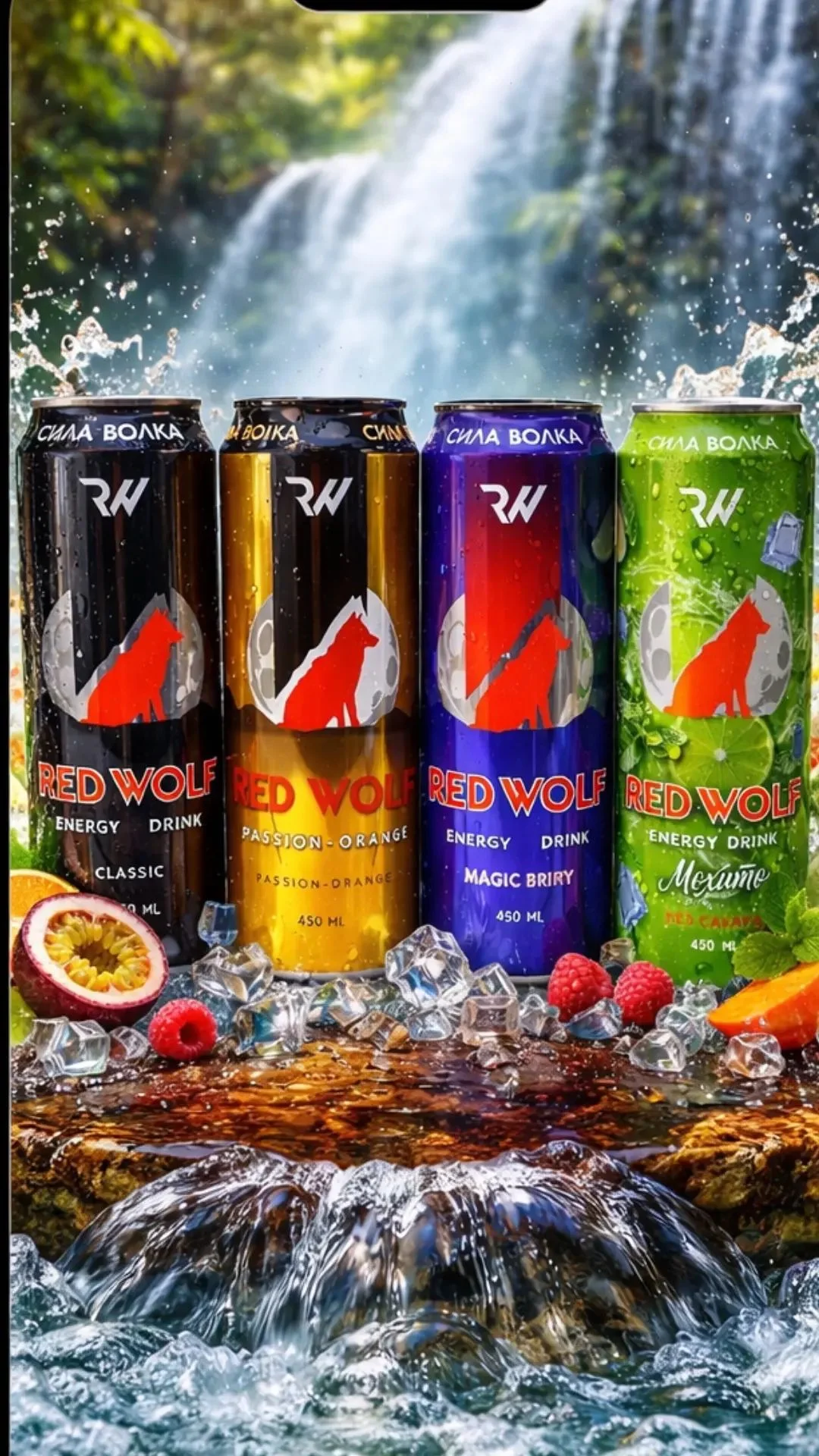 Энергетический безалкогольный напиток Red Wolf 0,45 л ж/б ОПТ