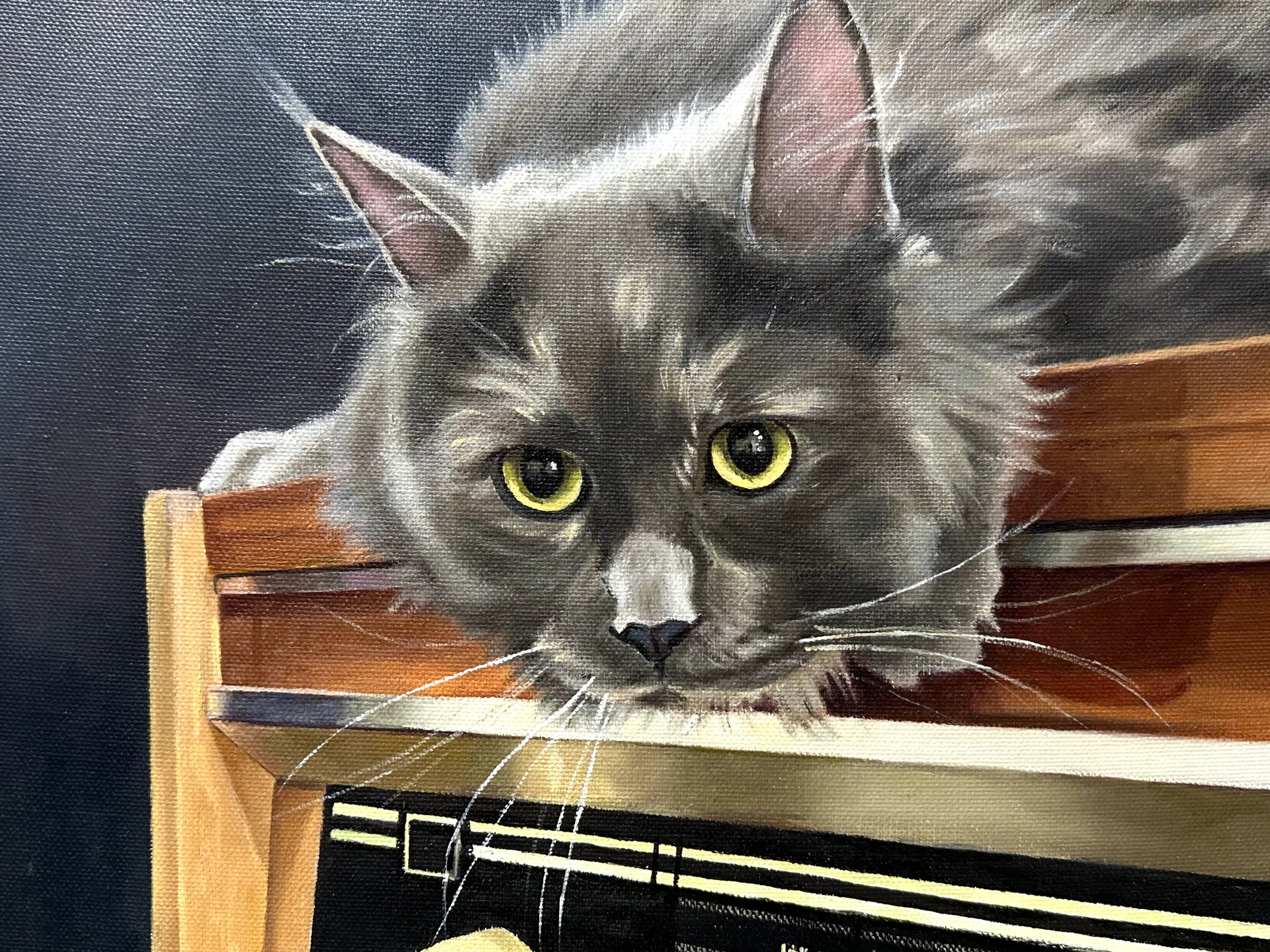 Картина маслом с котом - миниатюра 2