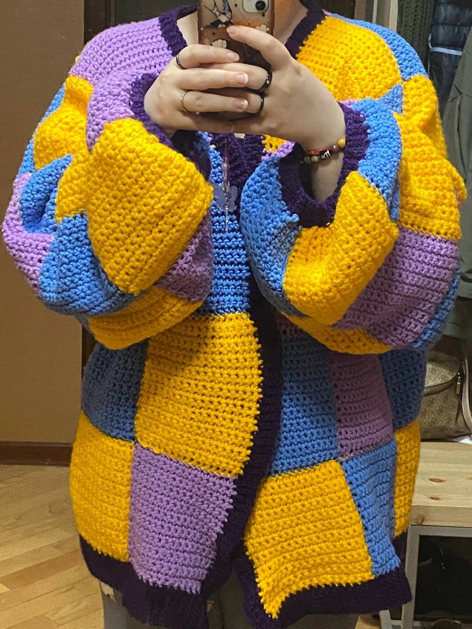 Вязаный кардиган ручной работы - миниатюра 2