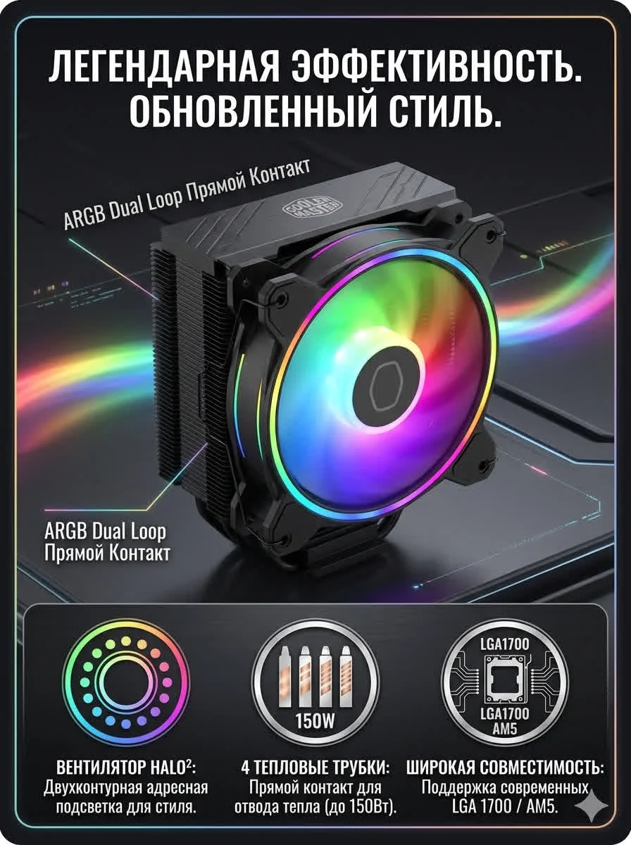 Кулер для процессора Cooler Master Hyper 212 Halo