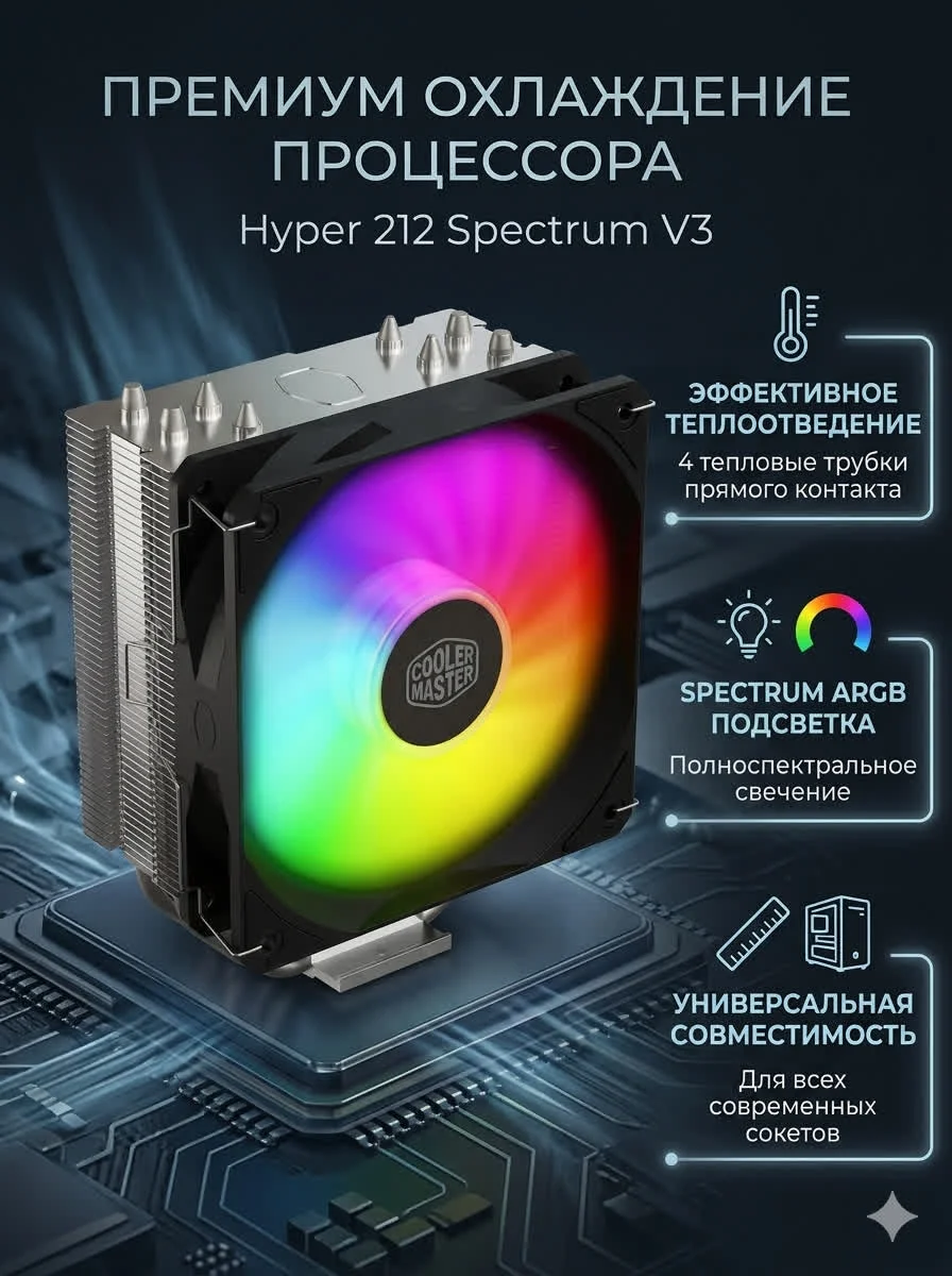 Кулер для процессора Hyper 212 Spectrum V3 - изображение 1