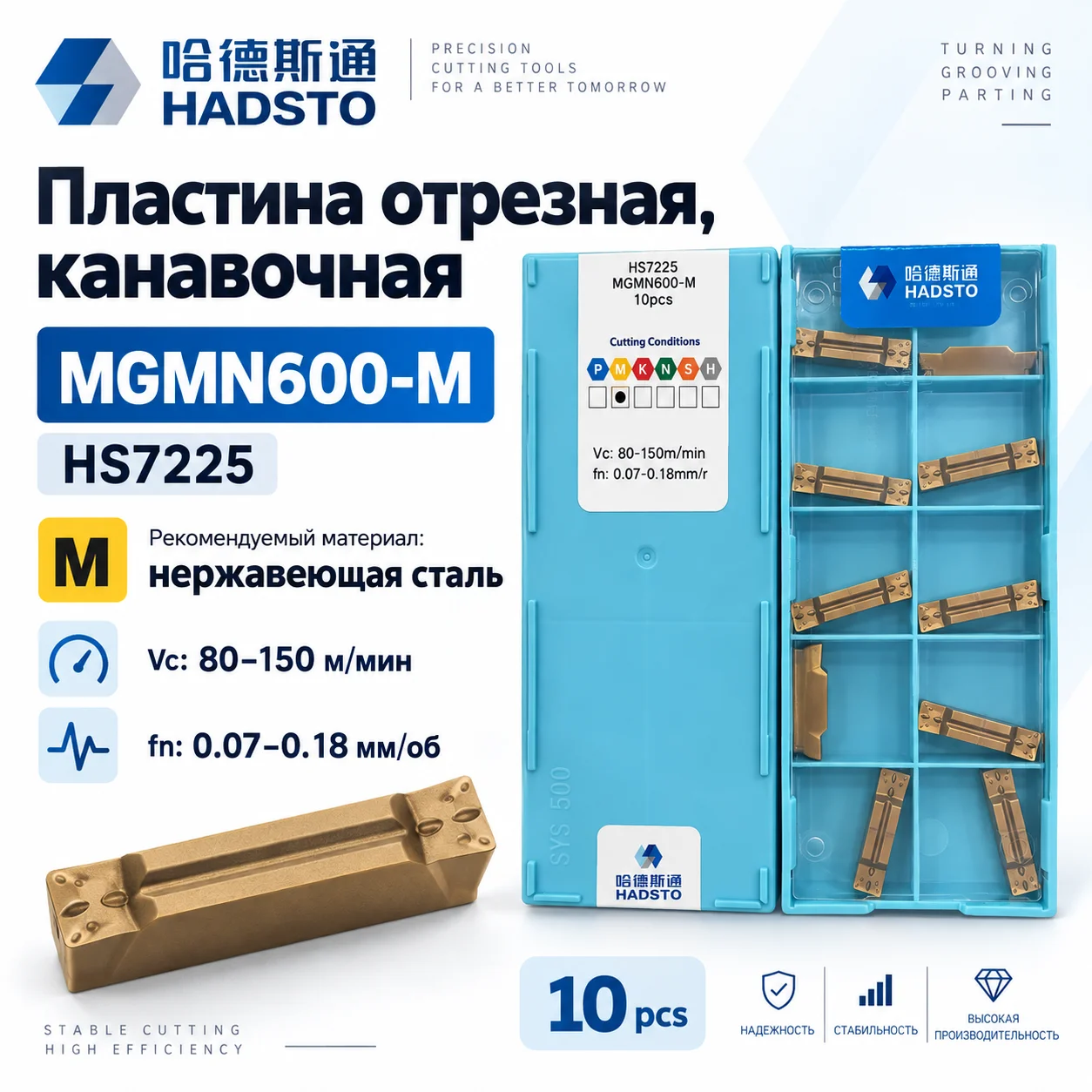 Пластина отрезная, канавочная MGMN600-M HS7225 - изображение 1