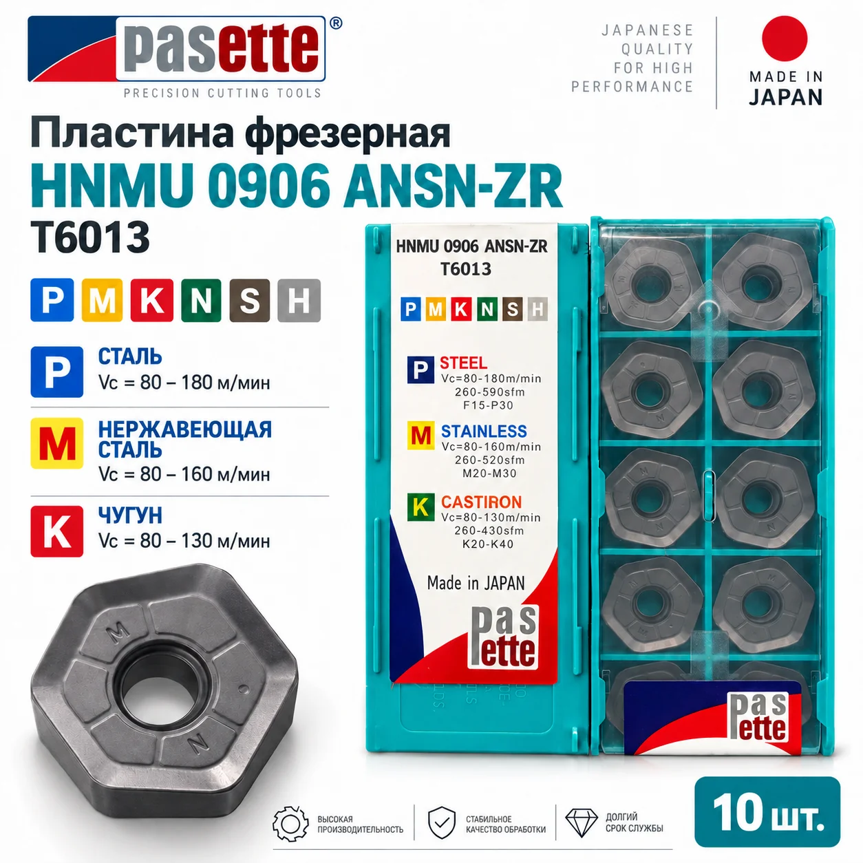 Пластина фрезерная HNMU 0906 ANSN-ZR T6013 - изображение 1