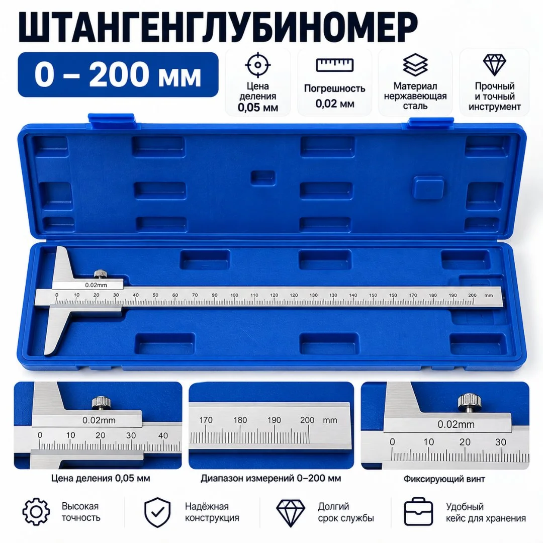 Штангенглубиномер ШГ 0-200мм - изображение 1