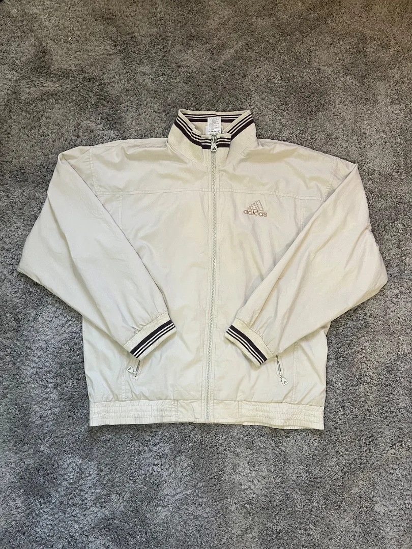 Винтажная ветровка Adidas S / белая, оригинал - изображение 1