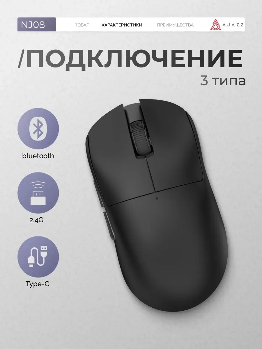 Беспроводная мышь ajazz NJ08 - миниатюра 3