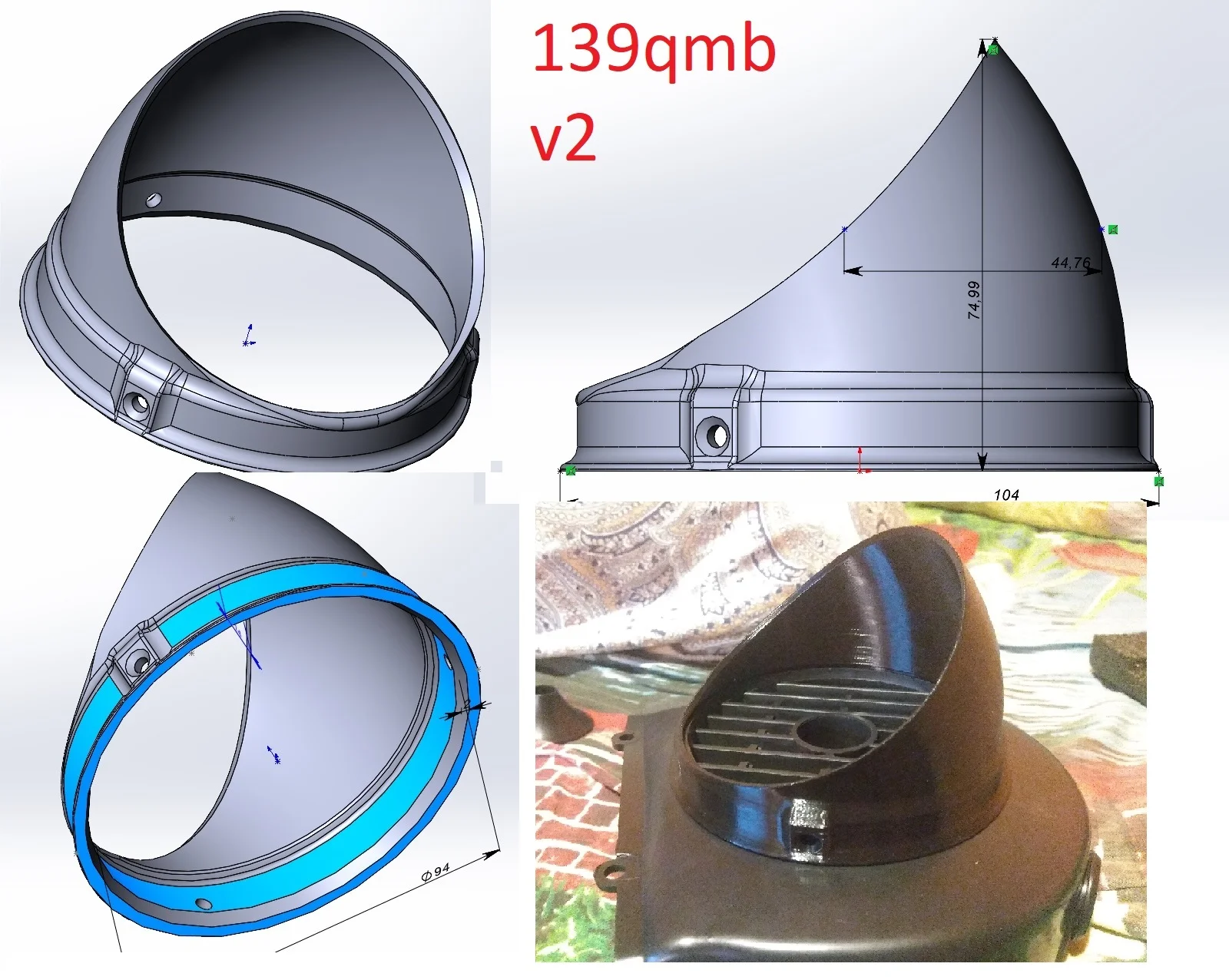 Воздухозаборник для скутера 152qmi\157qmj\139qmb - миниатюра 10