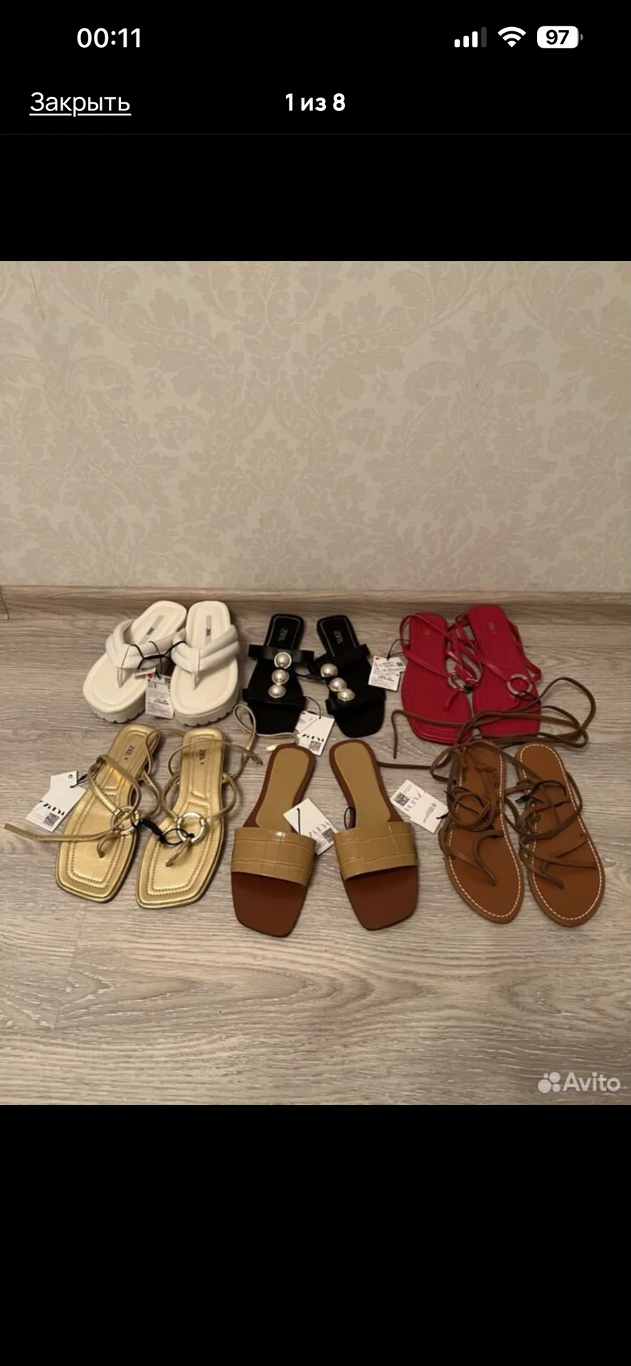 zara новые сандалии 38-39 оригинал - изображение 1