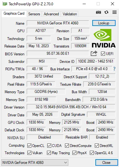 RTX 4060 8gb - миниатюра 6