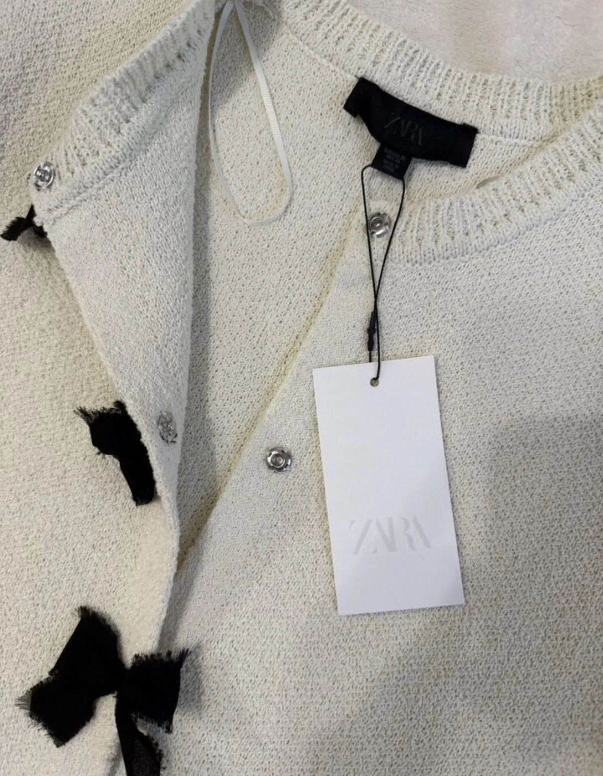 Zara кардиган с бантиками новый оригинал - миниатюра 5