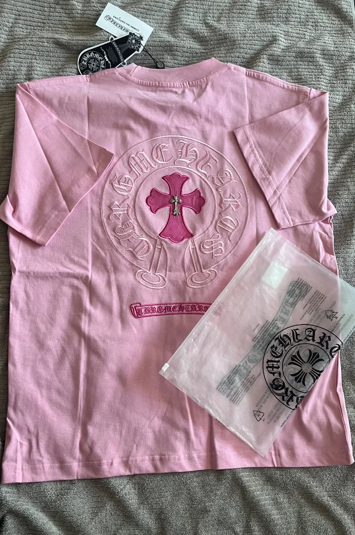 Chrome Hearts футболка розовая/черная - миниатюра 2