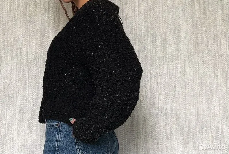 Кофта-кардиган блестящий пушистый h&m женский - миниатюра 2