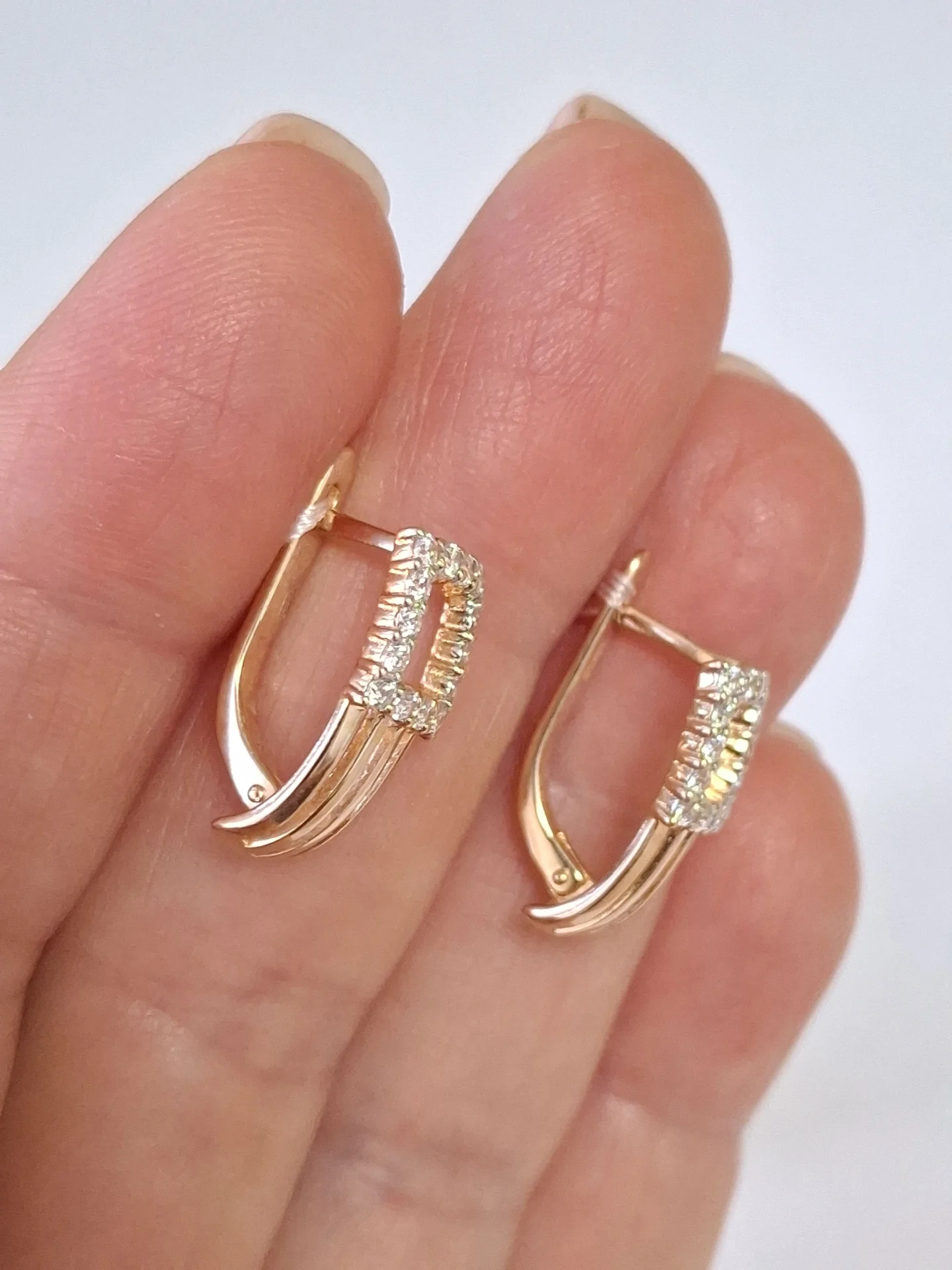 Серьги золотые 585 пробы - миниатюра 3