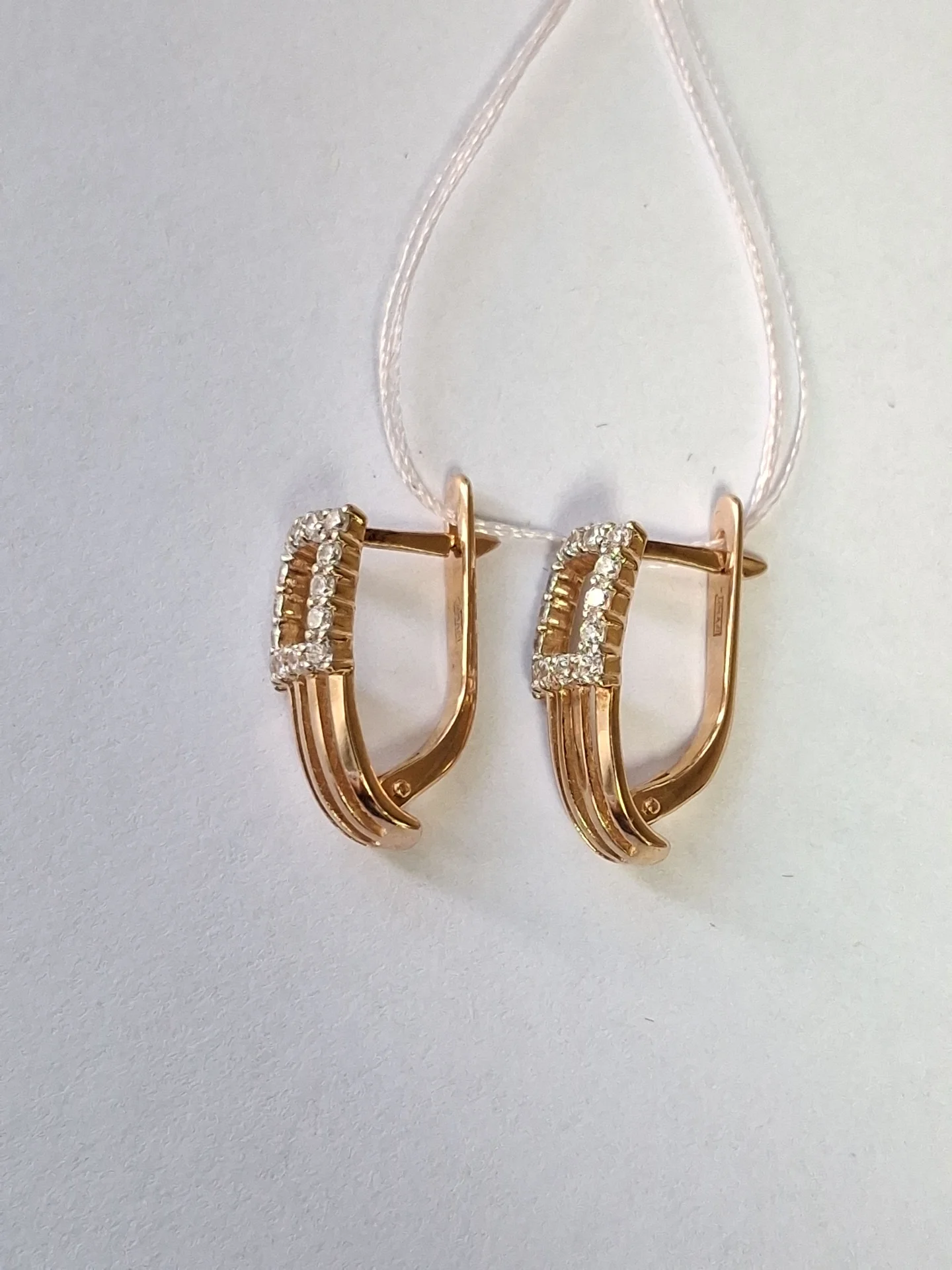 Серьги золотые 585 пробы - миниатюра 7