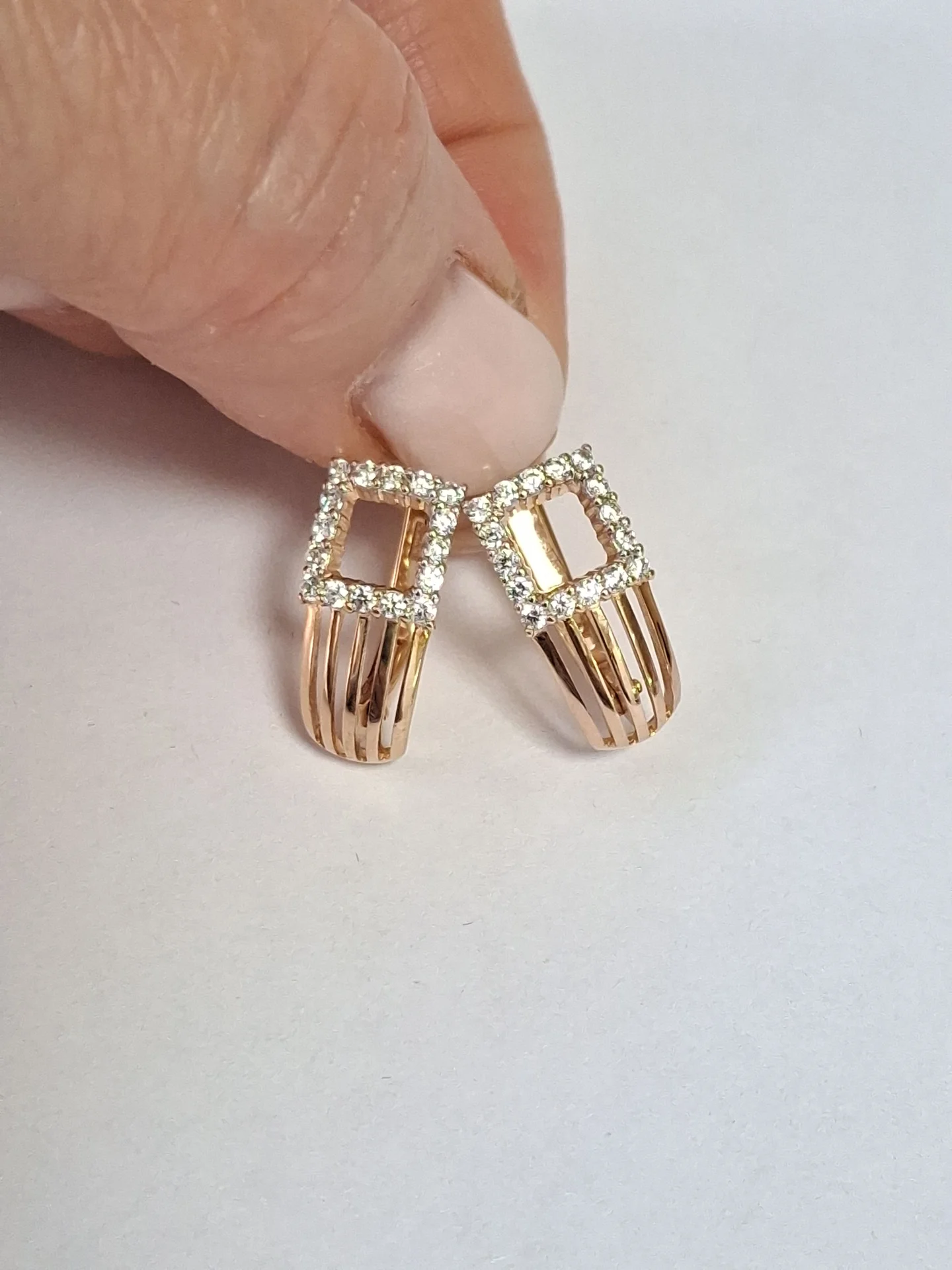 Серьги золотые 585 пробы - миниатюра 9