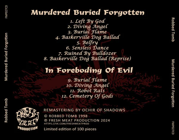 Robbed Tomb – Murdered Buried Forgotten CD jewel - миниатюра 5