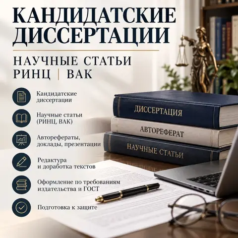 ОФОРМЛЯЮ МАГИСТЕРСКИЕ ДИССЕРТАЦИИ, КАНДИДАТСКИЕ ДИССЕРТАЦИИ • НАУЧНЫЕ СТАТЬИ • РИНЦ • ВАК