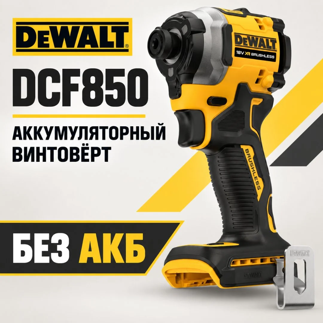 Винтовёрт аккумуляторный DEWALT DCF850, 18 В, бесщёточный — без АКБ