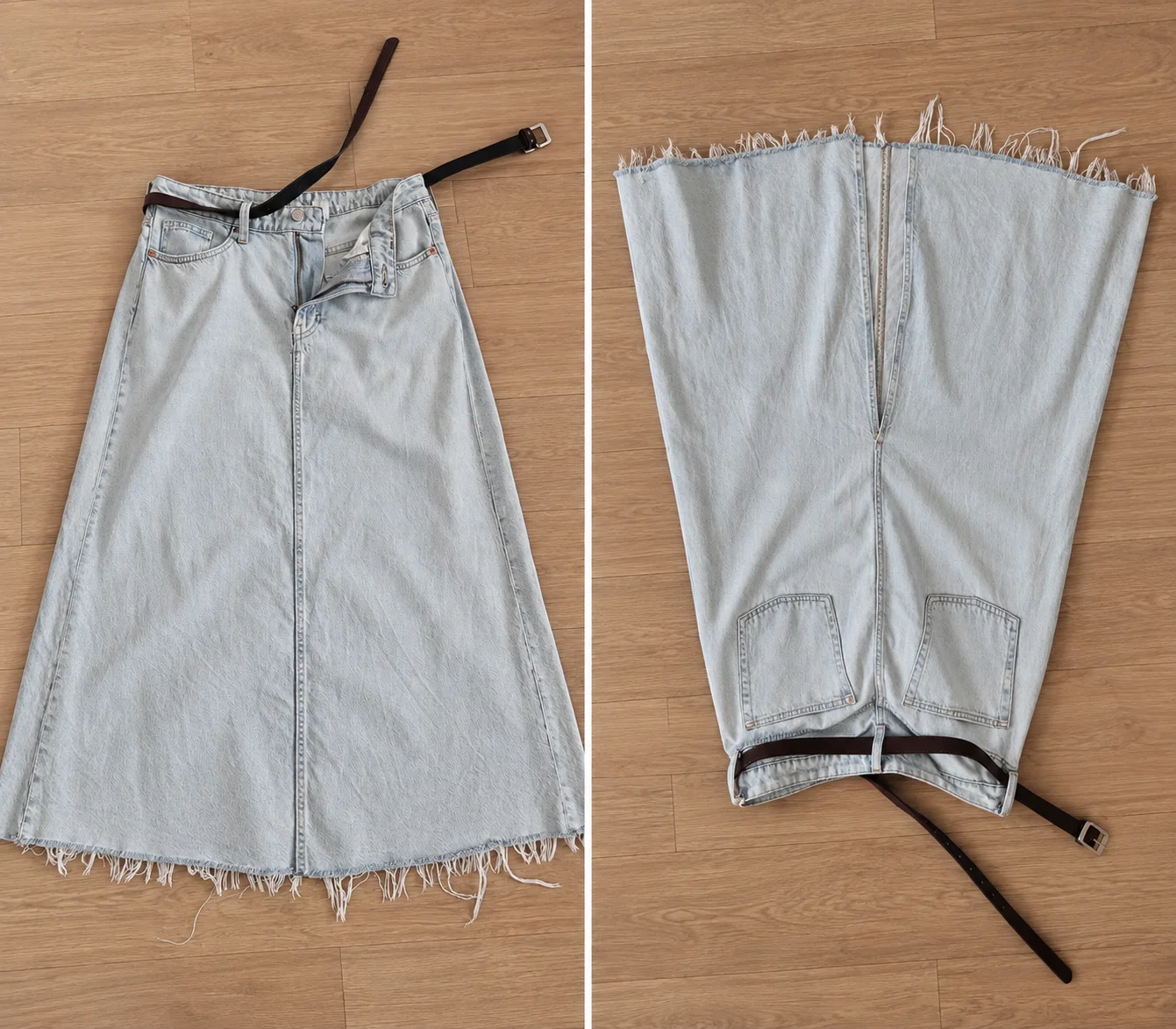 Джинсовая юбка H&M миди, голубая, M/L - изображение 1
