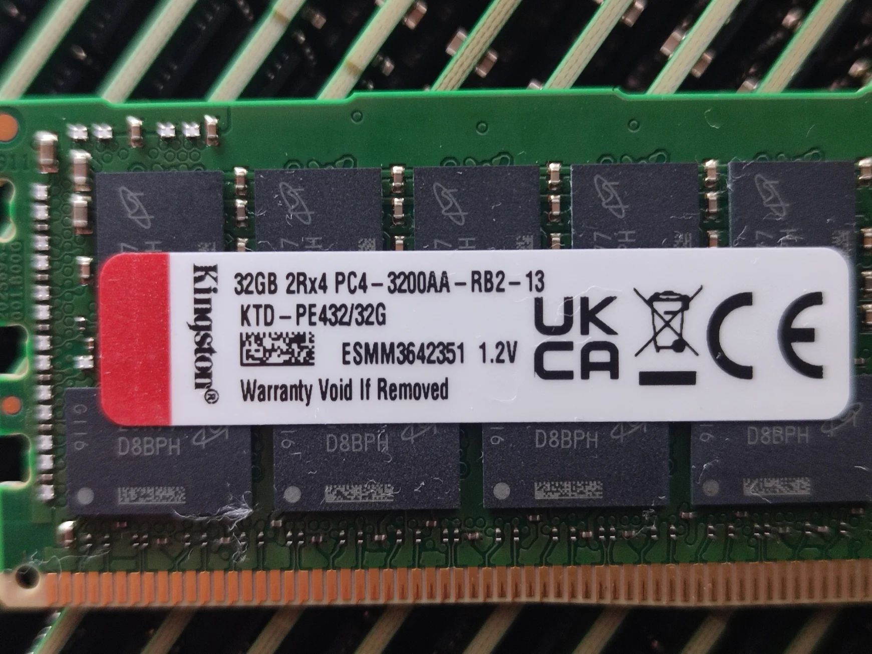 32 Gb 3200 MHz 2Rx4 rdimm Kingston, склад 30 шт - миниатюра 2
