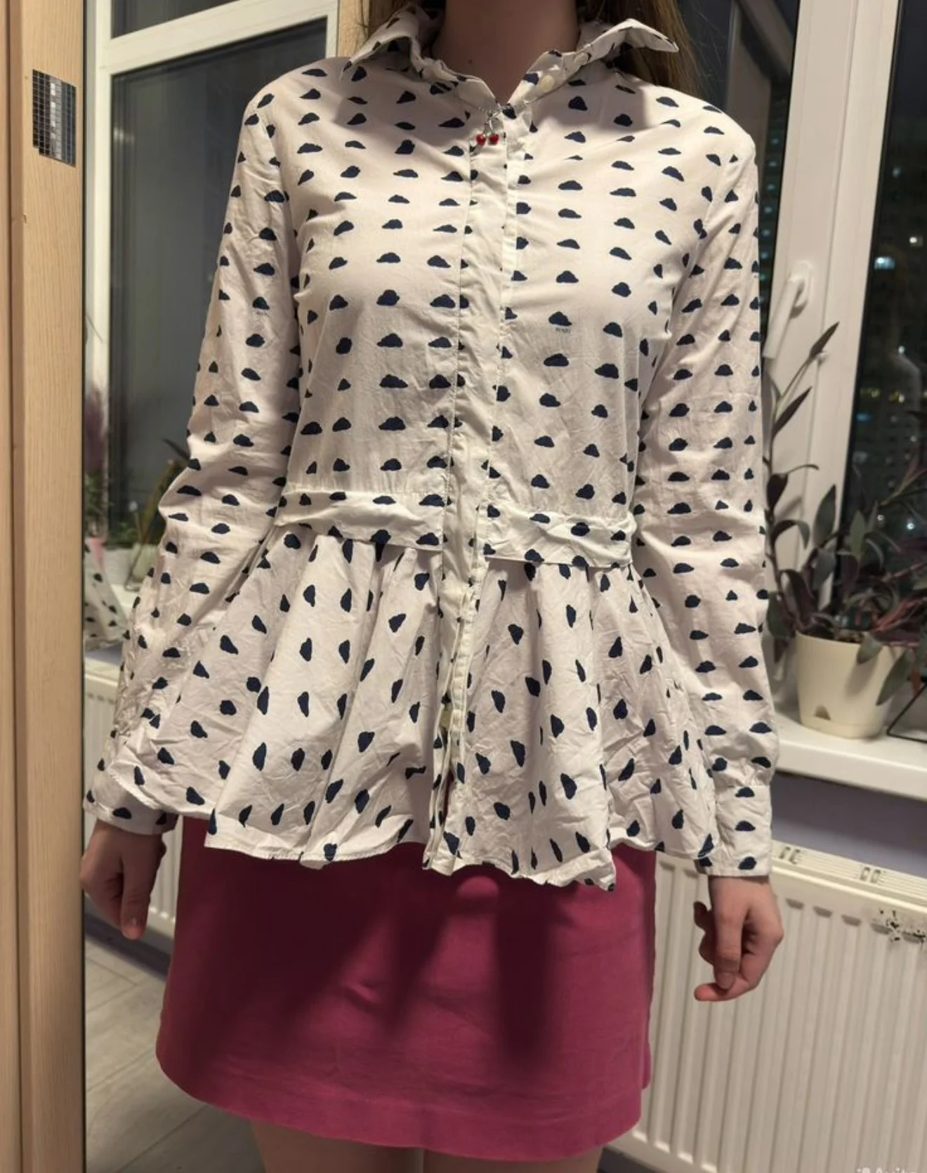 Мини-юбка uniqlo малиновая - миниатюра 4