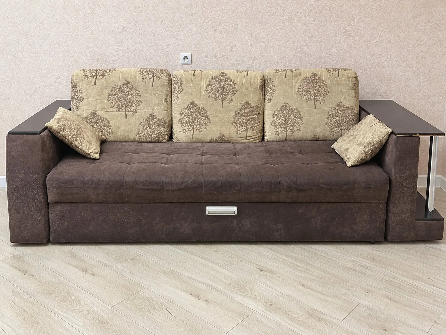 Диван раскладной со встроенной столешницей и боковой нишей - миниатюра 2