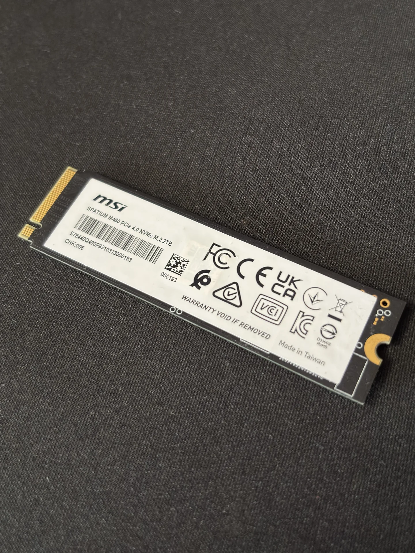 MSI spatium M460 2TB NVMe PCIe 4.0 - 99% здоровья - миниатюра 2
