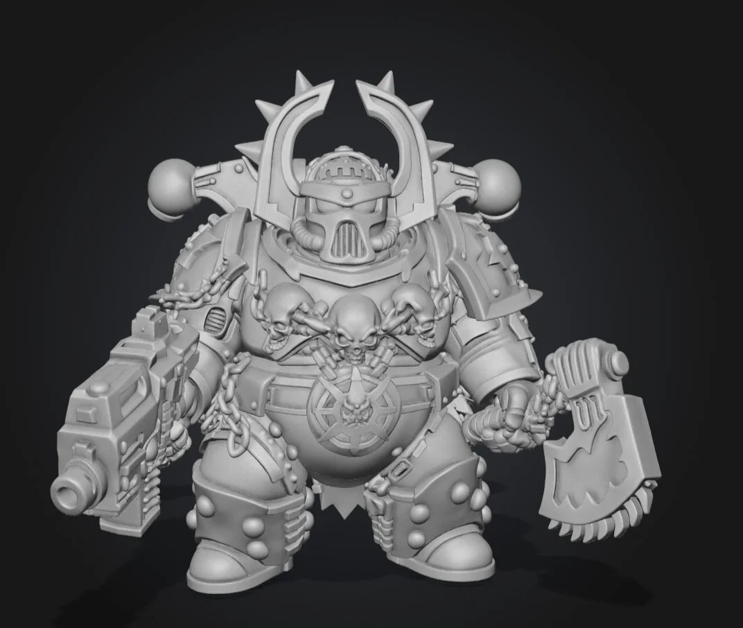 Фигурка толстого Космодесантника Хаоса Warhammer 40000 - миниатюра 2