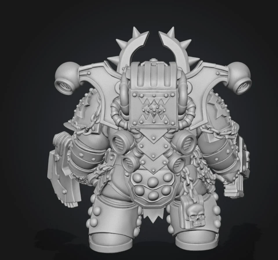Фигурка толстого Космодесантника Хаоса Warhammer 40000 - миниатюра 3