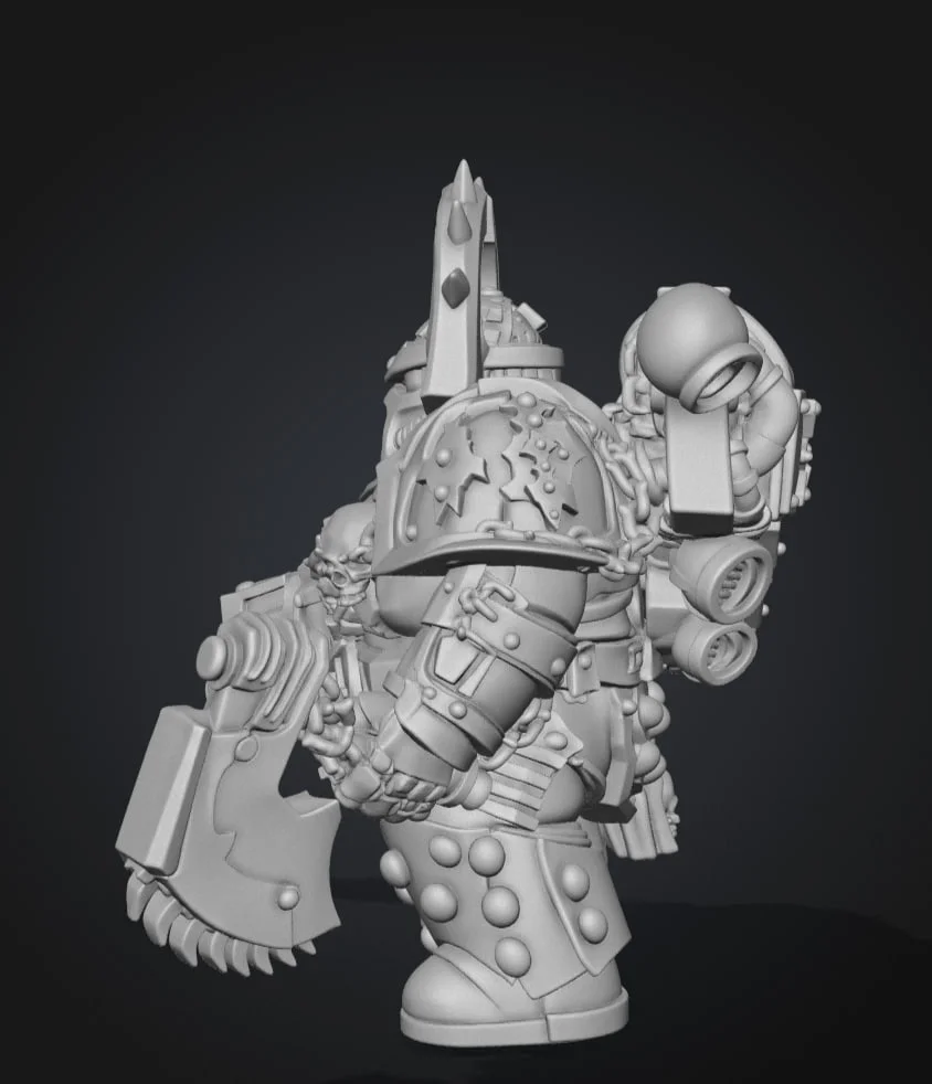 Фигурка толстого Космодесантника Хаоса Warhammer 40000 - миниатюра 4