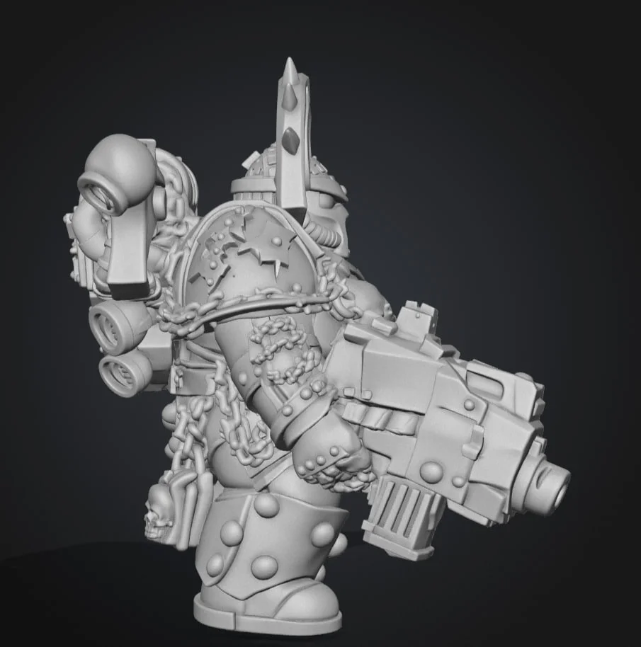 Фигурка толстого Космодесантника Хаоса Warhammer 40000 - миниатюра 5