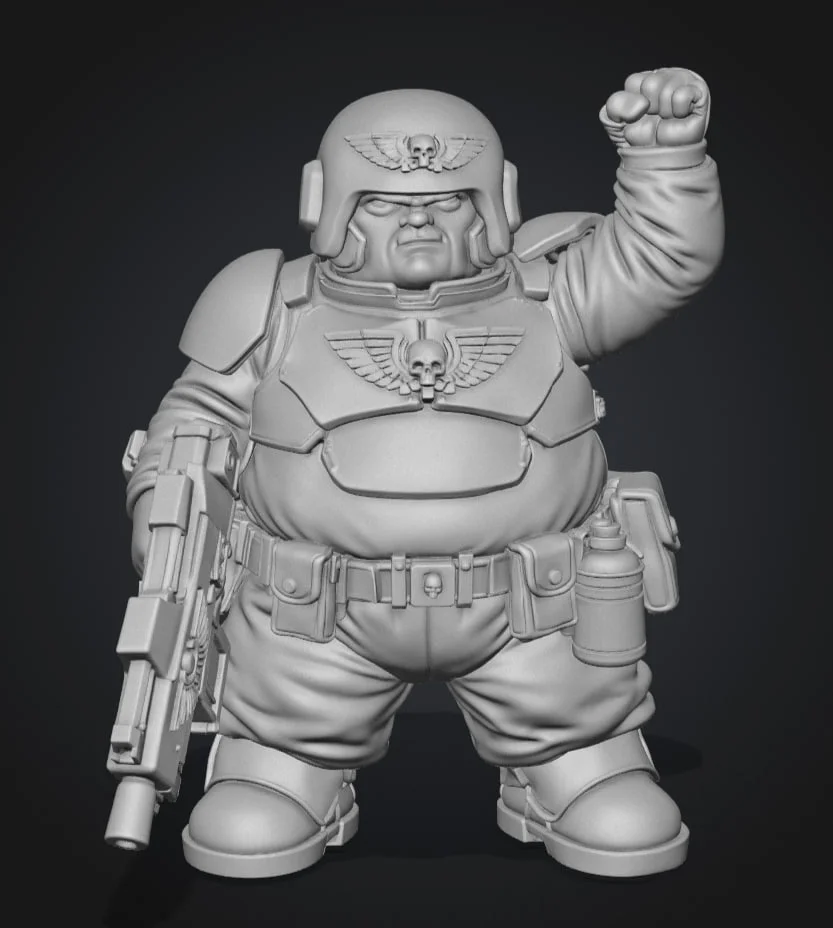 Фигурка толстого Гвардейца Warhammer 40000 - миниатюра 2