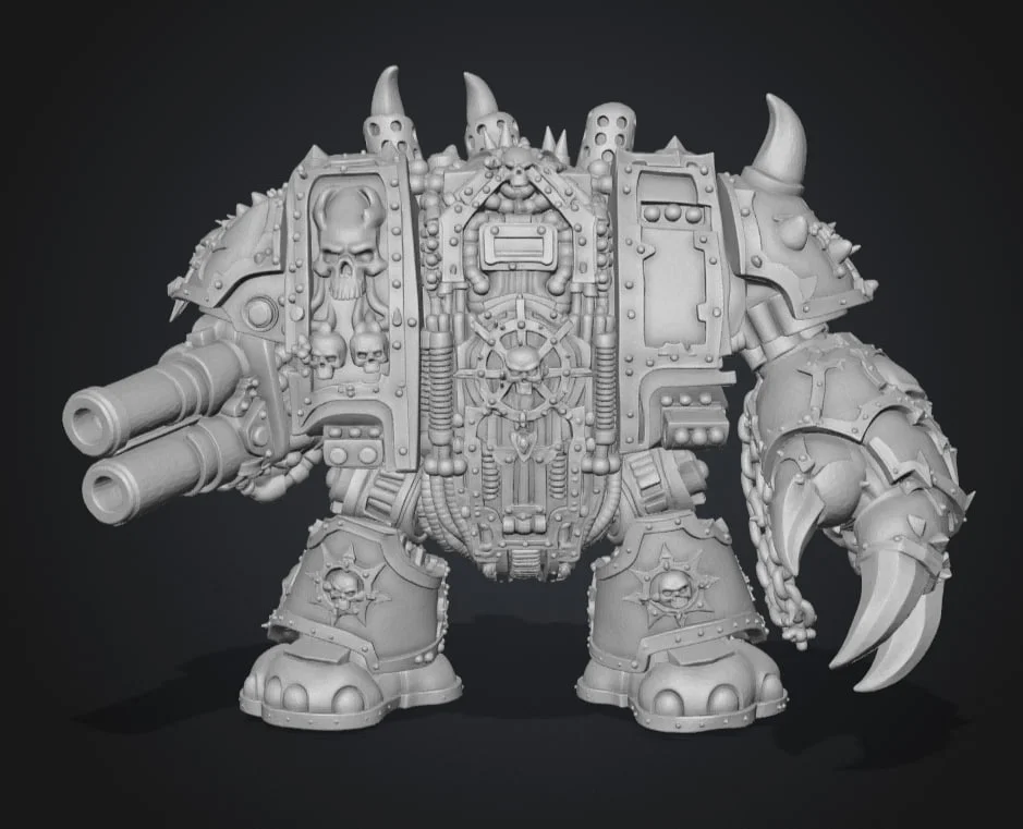 Фигурка толстого Дредноута Хаоса Warhammer 40000 - миниатюра 2