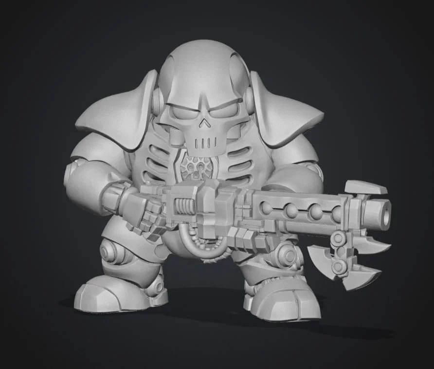 Фигурка толстого Некрона Warhammer 40000 - миниатюра 2