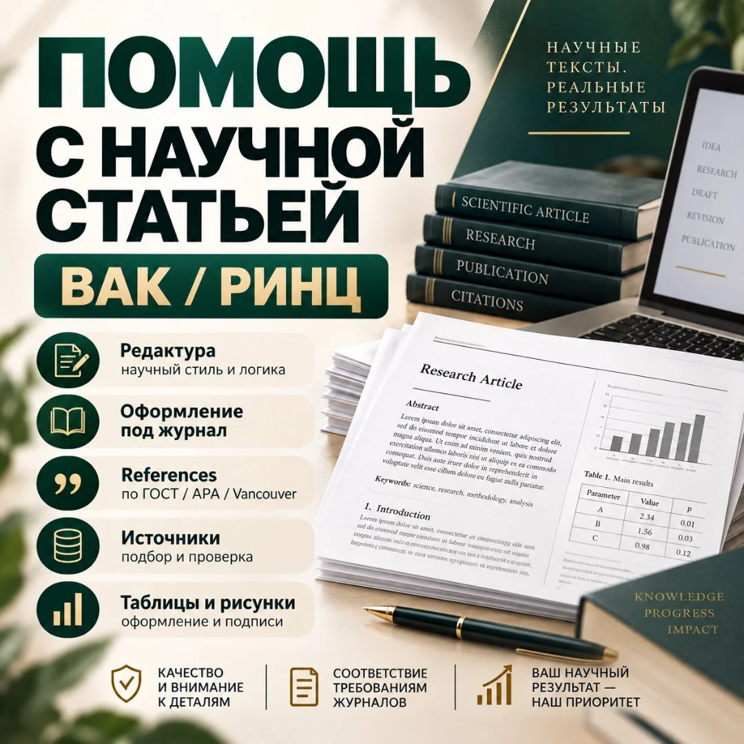 Помощь с научной статьей (ВАК / РИНЦ) - изображение 1