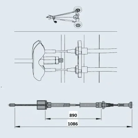 Трос тормозной быстросъёмный 890/1086 мм AL-KO - миниатюра 9