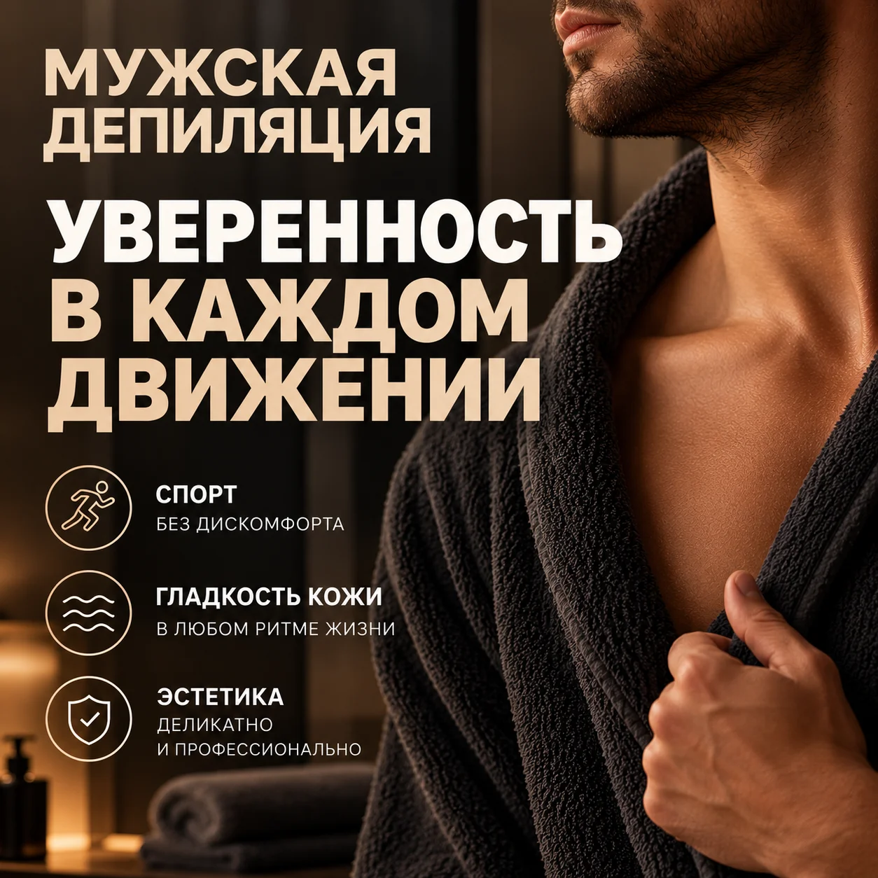 мужская восковая депиляция - миниатюра 2