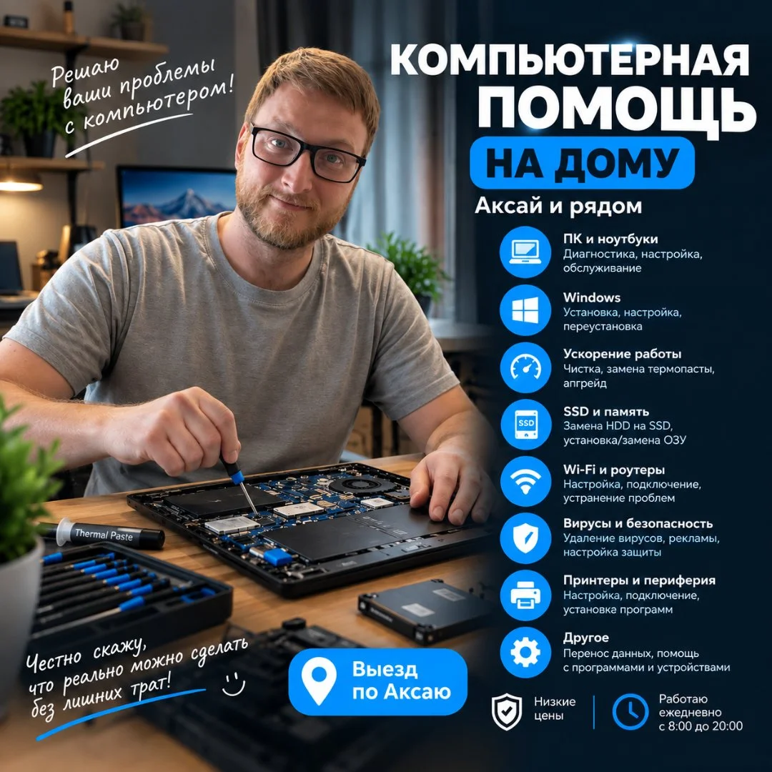 Компьютерная помощь на дому — Аксай | ПК, ноутбуки, Windows - изображение 1