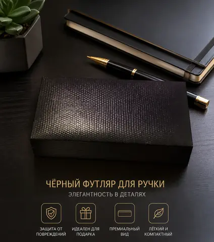 Премиальный черный футляр для ручки