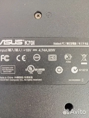 Ноутбук asus K70L - миниатюра 9