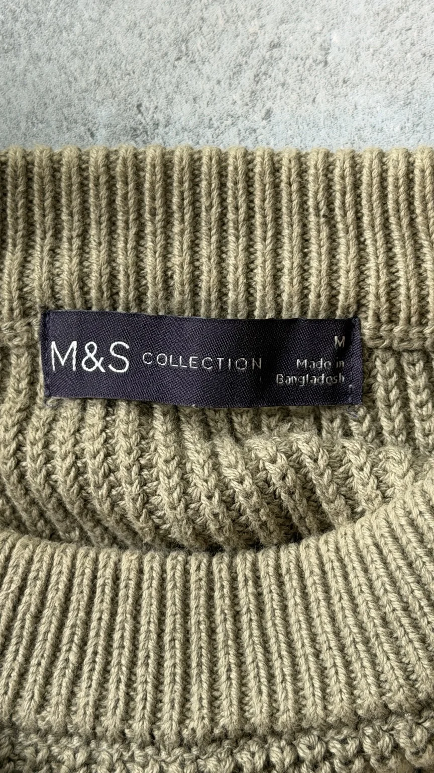 M&S Collection свитер M, хаки/молочный - миниатюра 2
