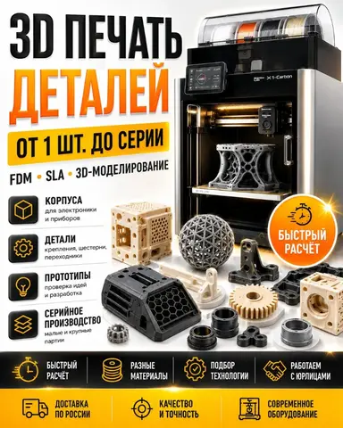 3D печать деталей на заказ От 1 шт. до серии