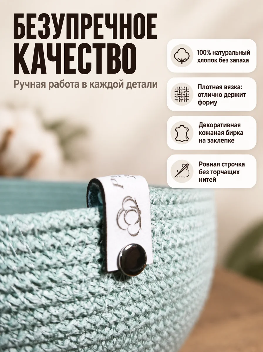 Корзина из хлопкового шнура - миниатюра 3