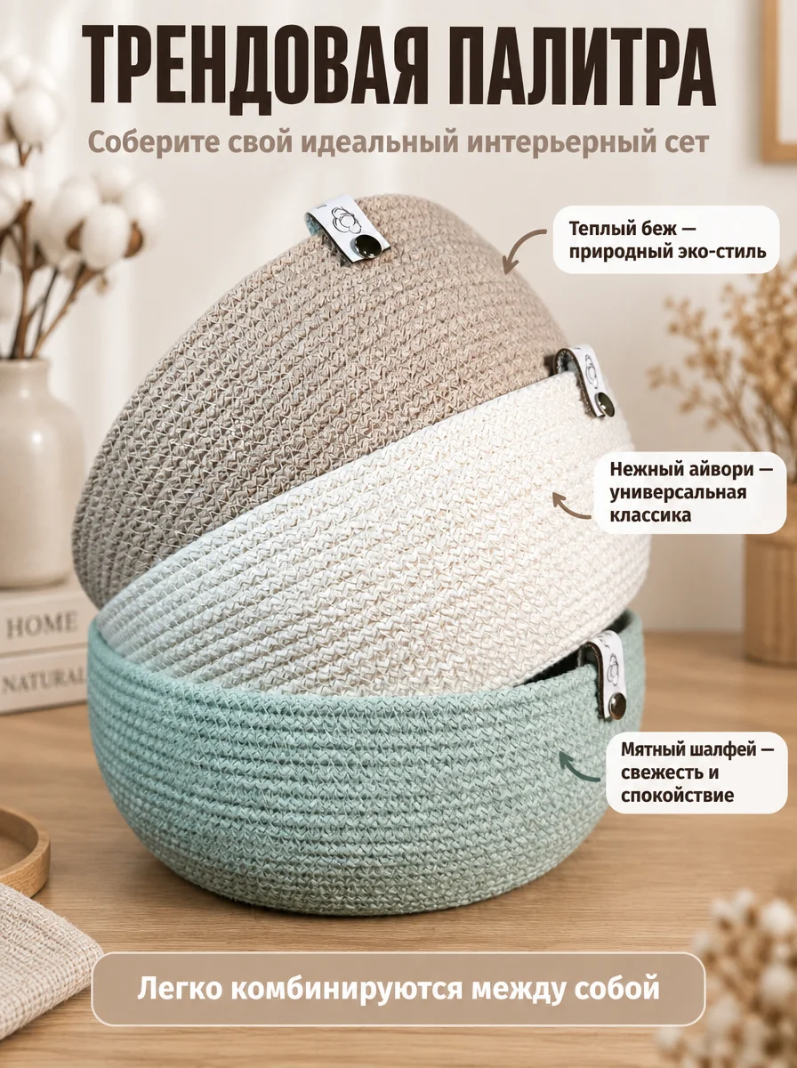 Корзина из хлопкового шнура - миниатюра 4
