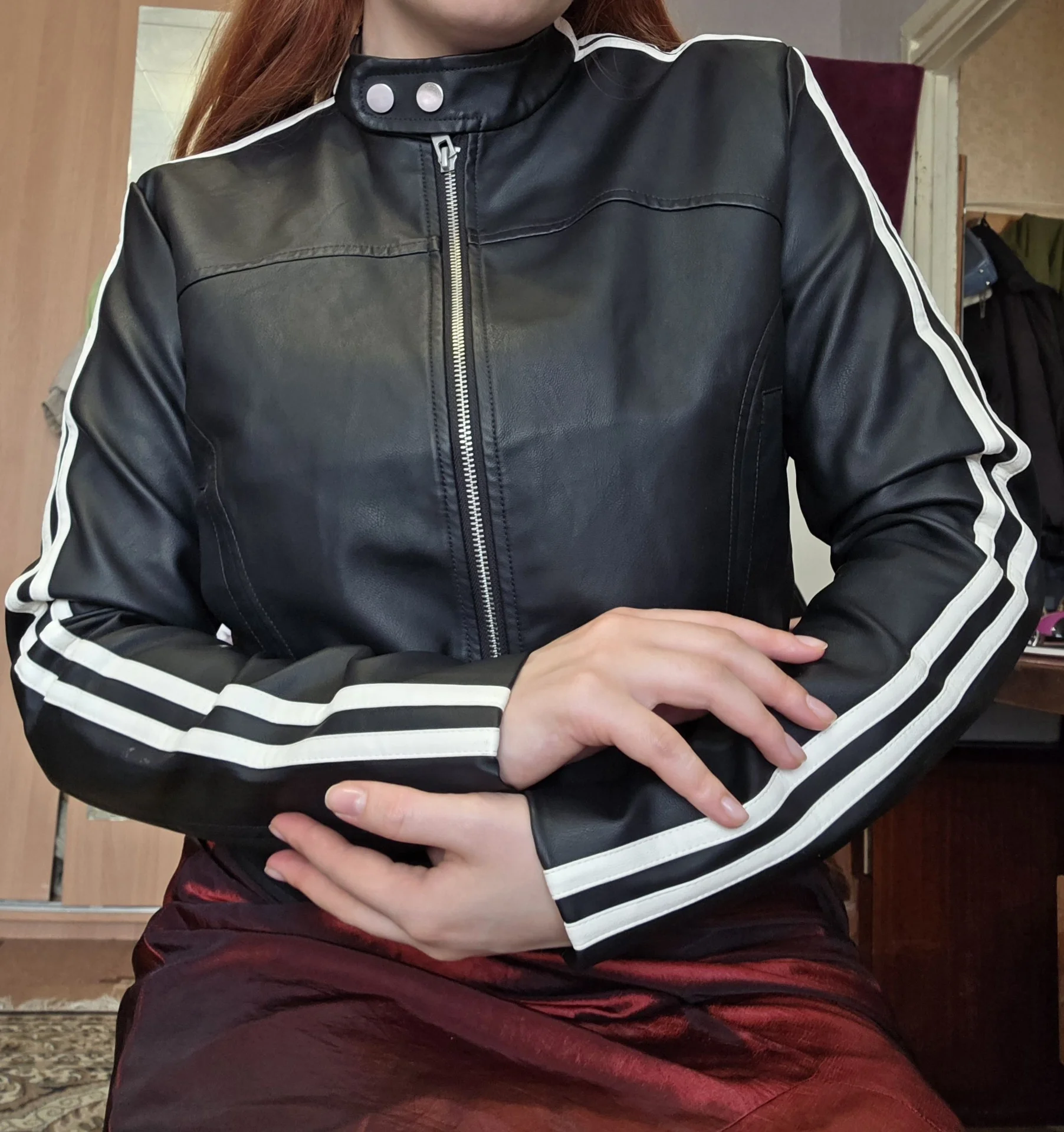 ​Куртка Cropp из экокожи с лампасами - миниатюра 2